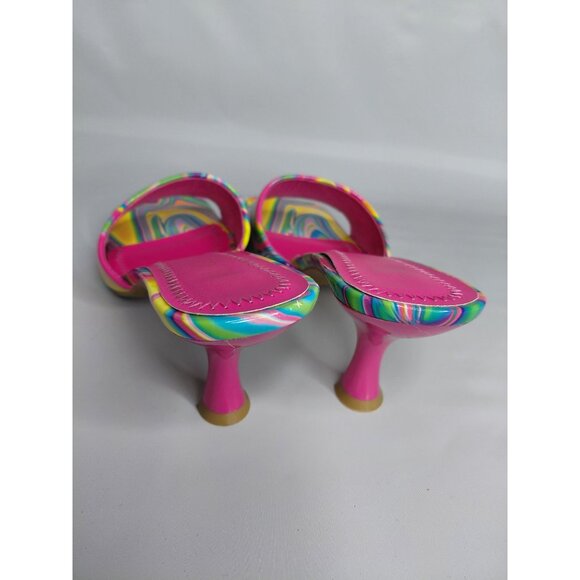 Rouge Helium Womens Multicolor Swirl Open-Toe Mules Size 10 - Picture 3 of 8